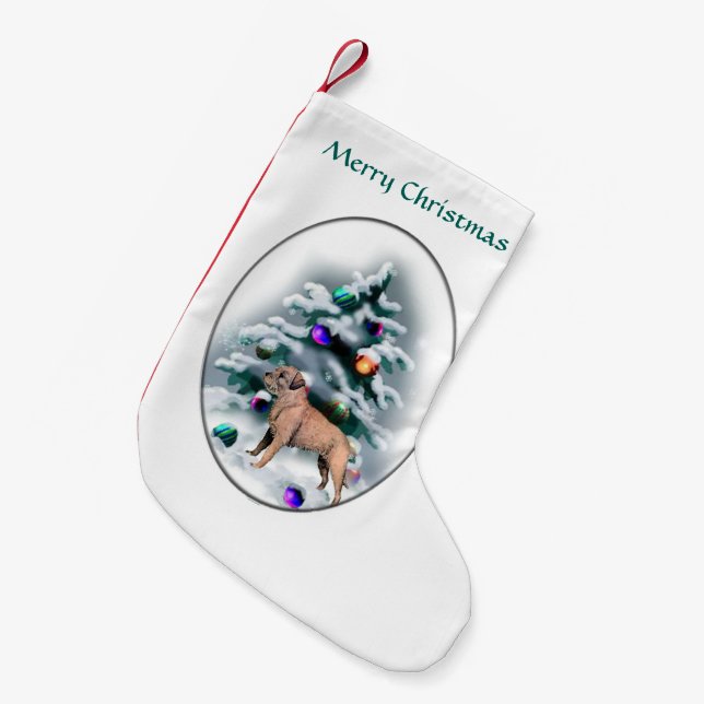 Meia De Natal Pequena Fronteira Terrier Natal (Frente (Pendurada))