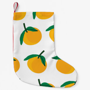 Meia De Natal Pequena fruta laranja com tela de fundo branca