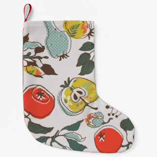 Meia De Natal Pequena Frutas corrigidas, padrão perfeito colorido.