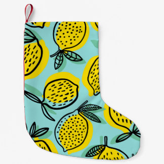 Meia De Natal Pequena Frutas de limão: padrão de colheita de verão.