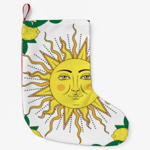 Meia De Natal Pequena Frutas Tropicais De Limão, Face Solar.