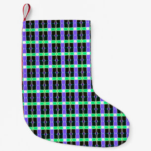 Meia De Natal Pequena fundo abstrato, padrão de tartan colorido, moder