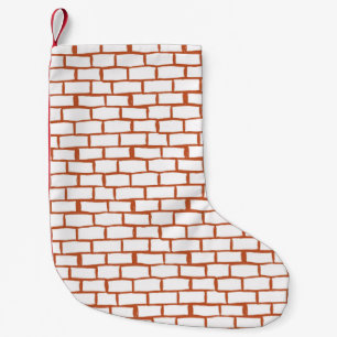 Meia De Natal Pequena fundo de textura de tijolos