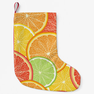 Meia De Natal Pequena Fundo de toranja e abstrato laranja.