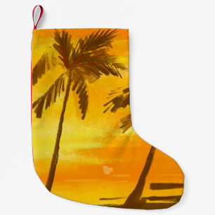 Meia De Natal Pequena Fundo de Verão das Palmeiras Tropicais