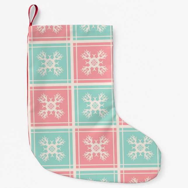 Meia De Natal Pequena Fundo decorativo com elementsabstra sem descontinu (Frente)