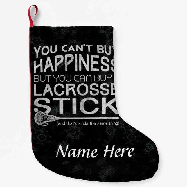 Meia De Natal Pequena Funny Lacrosse Design de Natal Stocks (Frente)