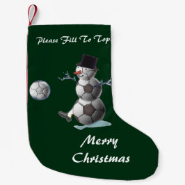 Meia De Natal Pequena Futebol Ball Snowman Natal