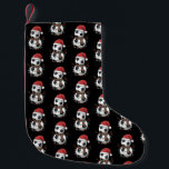 Meia De Natal Pequena Futebol de Natal Snowman Ilumina Santa Hat<br><div class="desc">Futebol de Natal Snowman Ilumina Santa Hat</div>