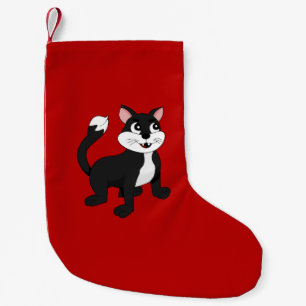 Meia De Natal Pequena Gatinho bonito dos desenhos animados