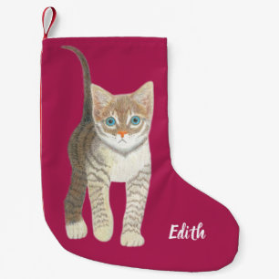 Meia De Natal Pequena Gatinho Malhado