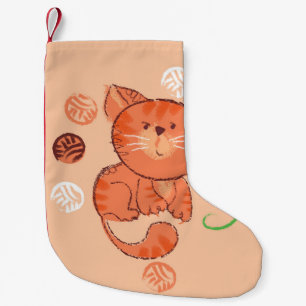 Meia De Natal Pequena Gato de Brinquedo de Criança: Ilustração de Vintag