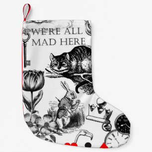 Meia De Natal Pequena Gato de Cheshire clássico alice no país das maravi
