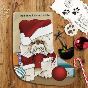 Meia De Natal Pequena Gato de Natal Mal-Humorado Papai Noel Festa Divert