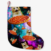 Gato de pizza espacial engraçado