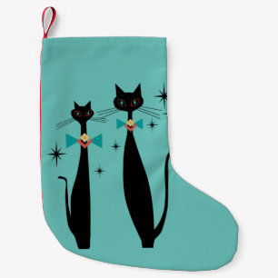 Meia De Natal Pequena Gato Legal MCM Moderno de Meio século da Era Atô