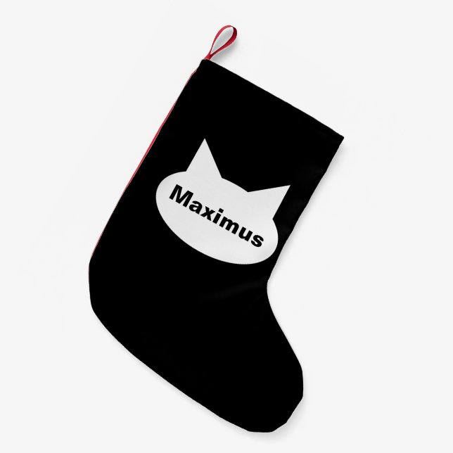 Meia De Natal Pequena Gato moderno meia personalizada do animal de (Frente (Pendurada))