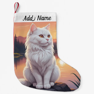 Meia De Natal Pequena Gato Persa