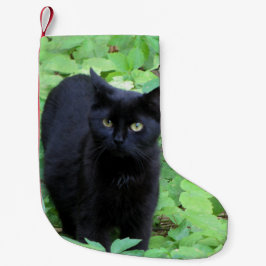 Meia De Natal Pequena Gato preto