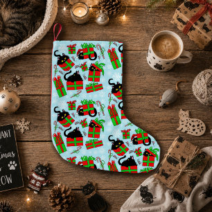 Meia De Natal Pequena Gatos De Caixa De Natal