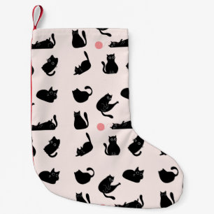 Meia De Natal Pequena Gatos Pretos bobos