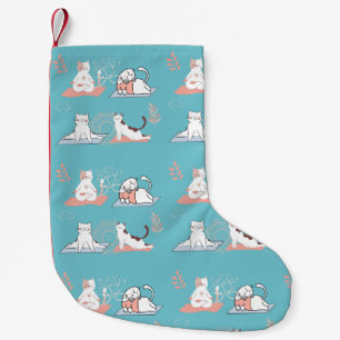 Meia De Natal Pequena Gatos Yoga Lótus