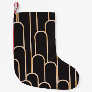 Meia De Natal Pequena Geometria da Arte Deco: Papel de parede Dourado de