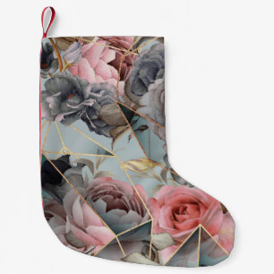 Meia De Natal Pequena Geometria de cristal floral, fundo de luz aquosa