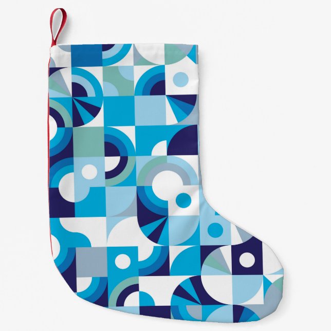 Meia De Natal Pequena Geométrico Vibrante: Moderno Sem Sede (Frente)