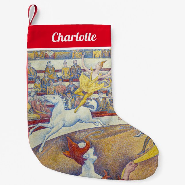 Meia De Natal Pequena Georges Seurat - O Circo (Frente)