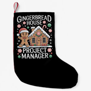 Meia De Natal Pequena Gerente de Projeto de Casa de Biscoito de Gengibre