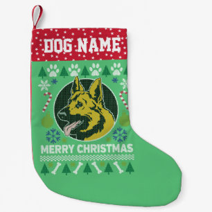 Meia De Natal Pequena German shepherd Cachorro Raça De Natal Feia