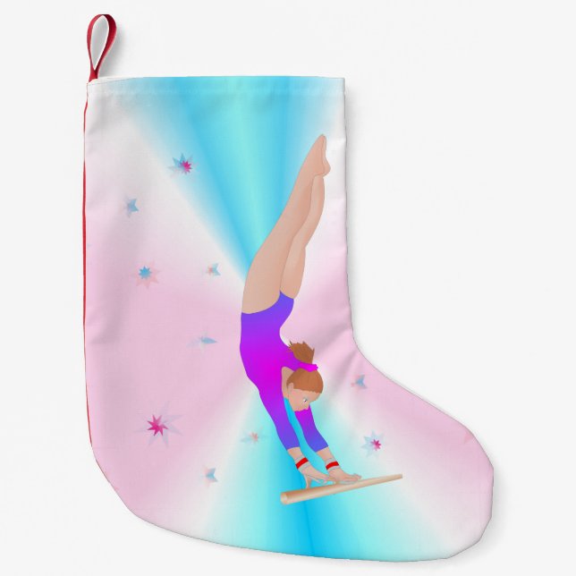 Meia De Natal Pequena Ginástica - Fly Girl Christmas Stocks (Frente)