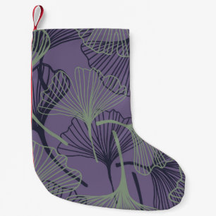 Meia De Natal Pequena Gingko biloba: padrão de colheita de abstrato.