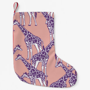 Meia De Natal Pequena Giraffe Colorful Spots Vintage Safari Ilustração