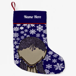 Meia De Natal Pequena Girl Silhouette Xmas stocking.