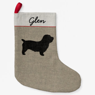 Meia De Natal Pequena Glen of Imaal Terrier Dog Silhouette Personalizado
