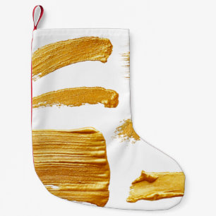 Meia De Natal Pequena Gold paint strokes thick paint gold