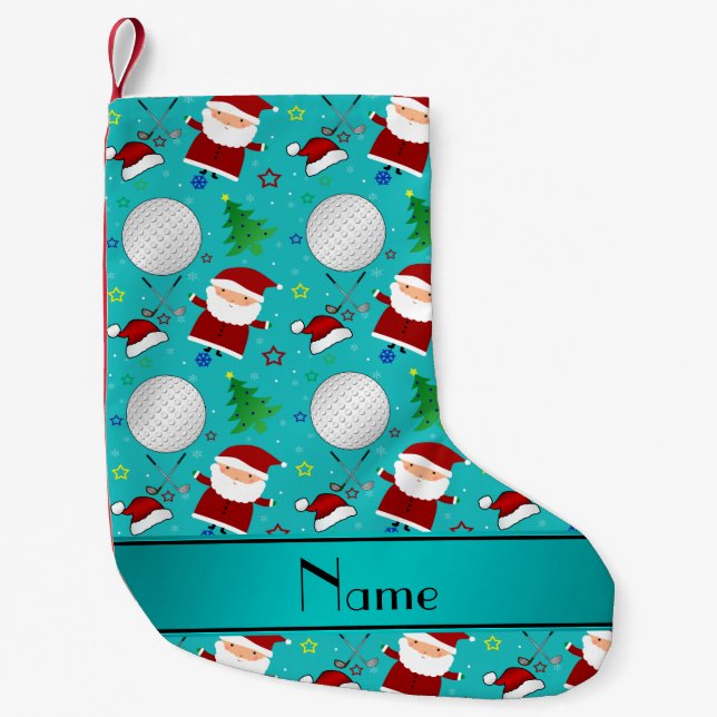 Meia De Natal Pequena Golfe de Natal personalizado (Frente)