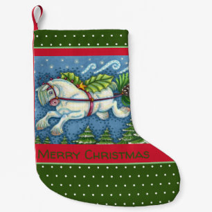 MEIA DE NATAL PEQUENA GOLPE DE NATAL PULLING PINECONE SLEIGH
