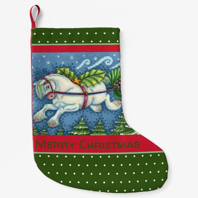 MEIA DE NATAL PEQUENA GOLPE DE NATAL PULLING PINECONE SLEIGH (Frente)