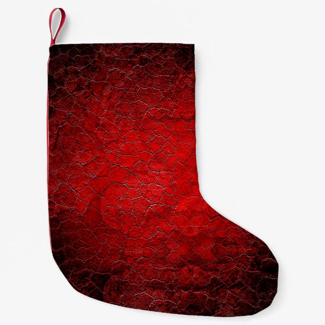 Meia De Natal Pequena Gradiente preto de textura do gradiente vermelho (Frente)
