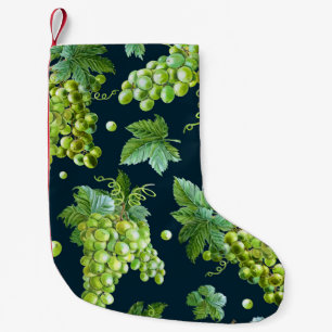 Meia De Natal Pequena Grama Verde: Padrão Escuro de Aquarela