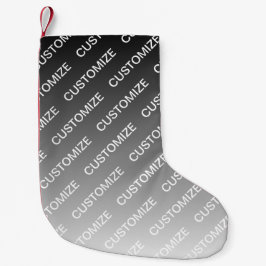 Meia De Natal Pequena Gray (changeable color) Ombre & Text Pattern
