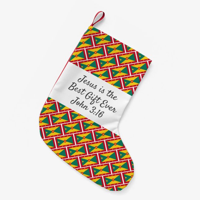 Meia De Natal Pequena GRENADA FLAG Personalizado (Frente (Pendurada))