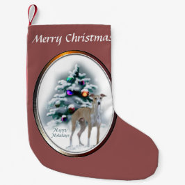 Meia De Natal Pequena Greyhound Natal italiano