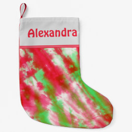 Meia De Natal Pequena Groovy Tie Dye Monograma Nome Diversão Feriado de 