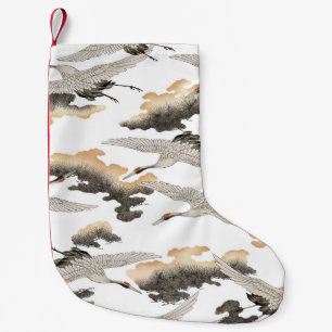 Meia De Natal Pequena grua estilo japonês: elegante design.