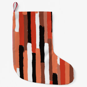 Meia De Natal Pequena Grunge brushstrokes apresenta um padrão geométri