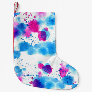 Meia De Natal Pequena Grunge Mantém Textura De Aquarela